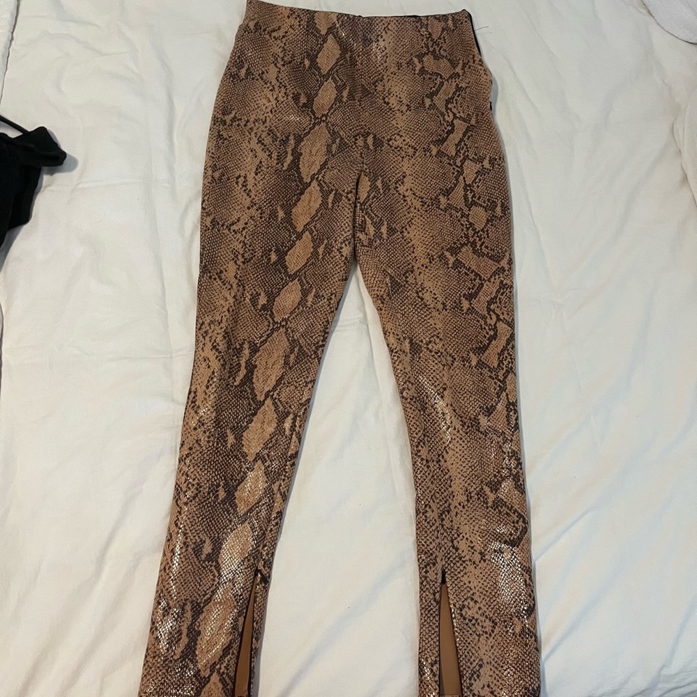 Brown Zara snakeskin pants